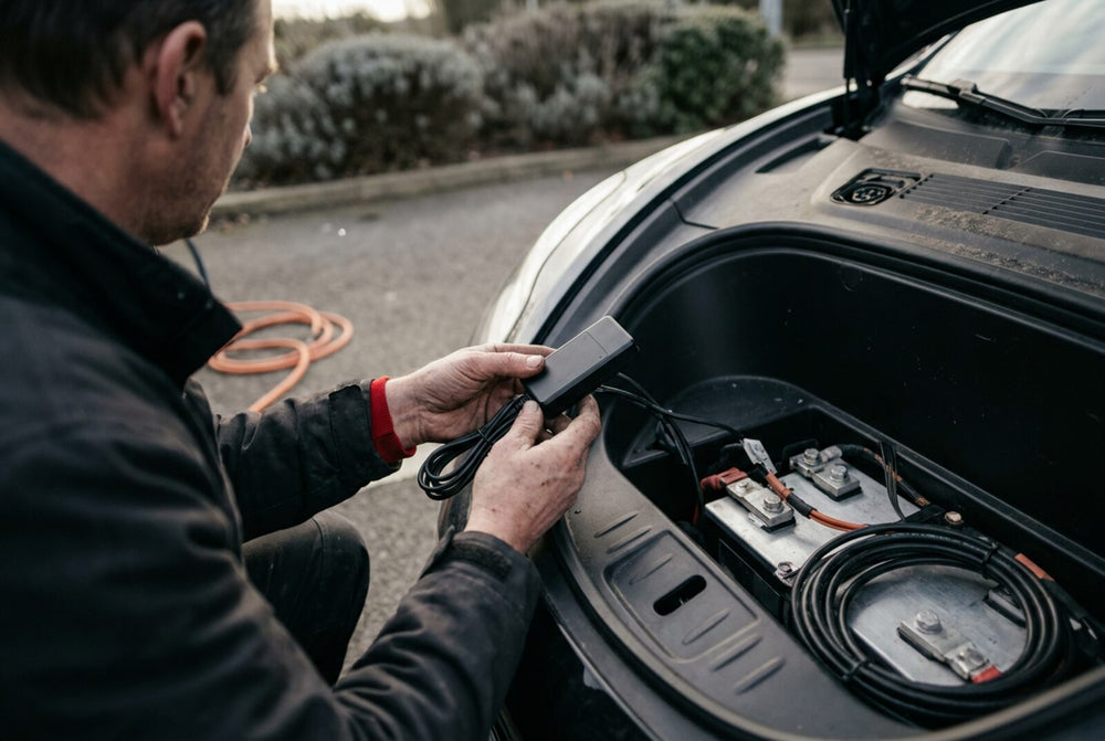 Gps tracker for electric vehicle shown in a real-world use case