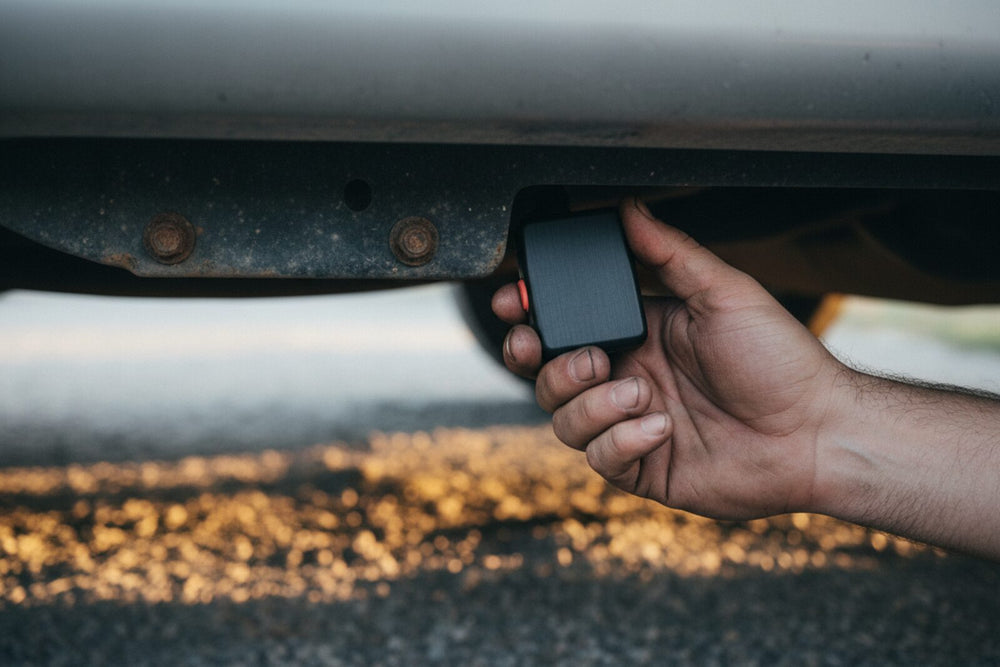 Small gps tracker shown in a real-world use case