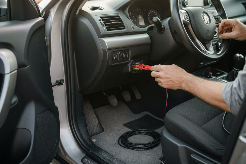 Where to hardwire a gps tracker shown in a real-world use case