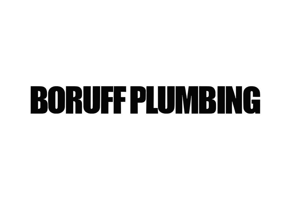 Black text 'BORUFF PLUMBING' on a white background