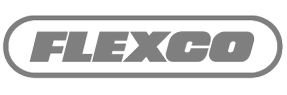 Flexco logo in gray on a white background