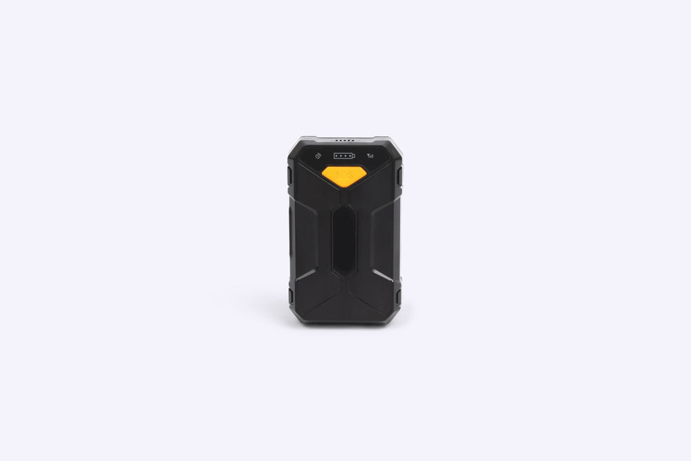 Small Black GPS Tracker With Orange SOS Button
